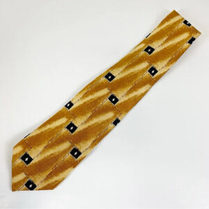 JZ Richards Neckwear Mens Tie Necktie Yellow Black Country Club